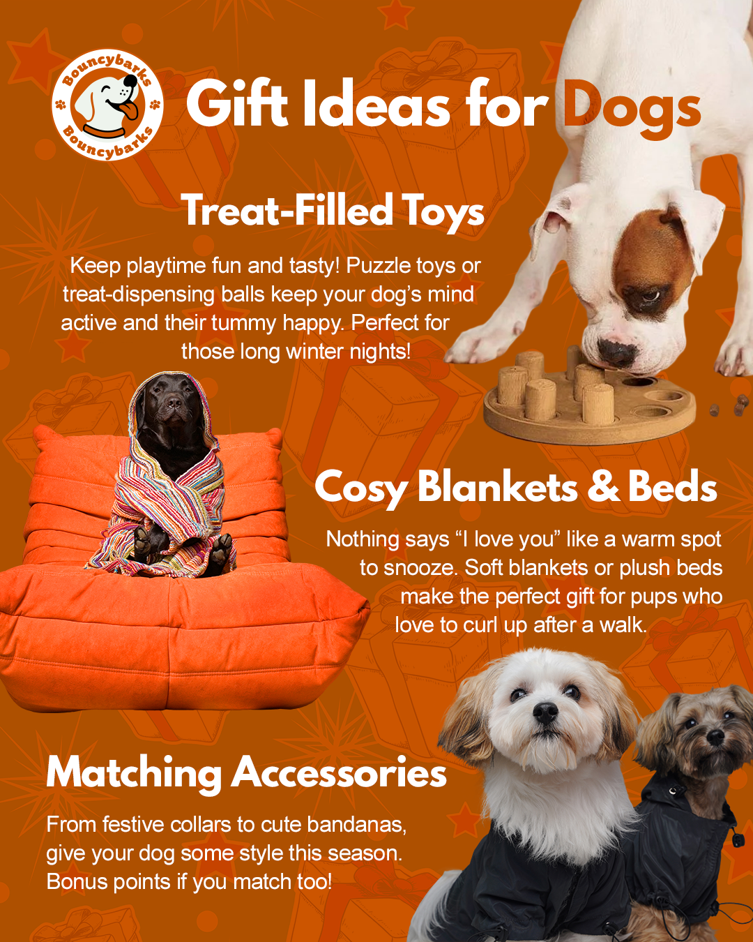 BouncyBarks gift ideas social post